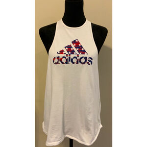 Adidas red white and blue Stars and‎ Stripes muscle tank